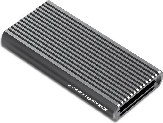 Kasë Qoltec 52272 për SSD M.2 NVMe/SATA, USB-C, 4TB, Gri me RGB LED