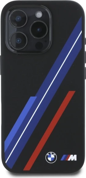 Mbështjellës BMW Silicone Random Lines MagSafe për iPhone 16 Pro, Zi