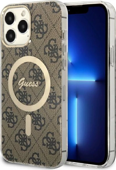 Mbështjellës Guess 4G MagSafe për iPhone 13 Pro Max 6.7", kafe