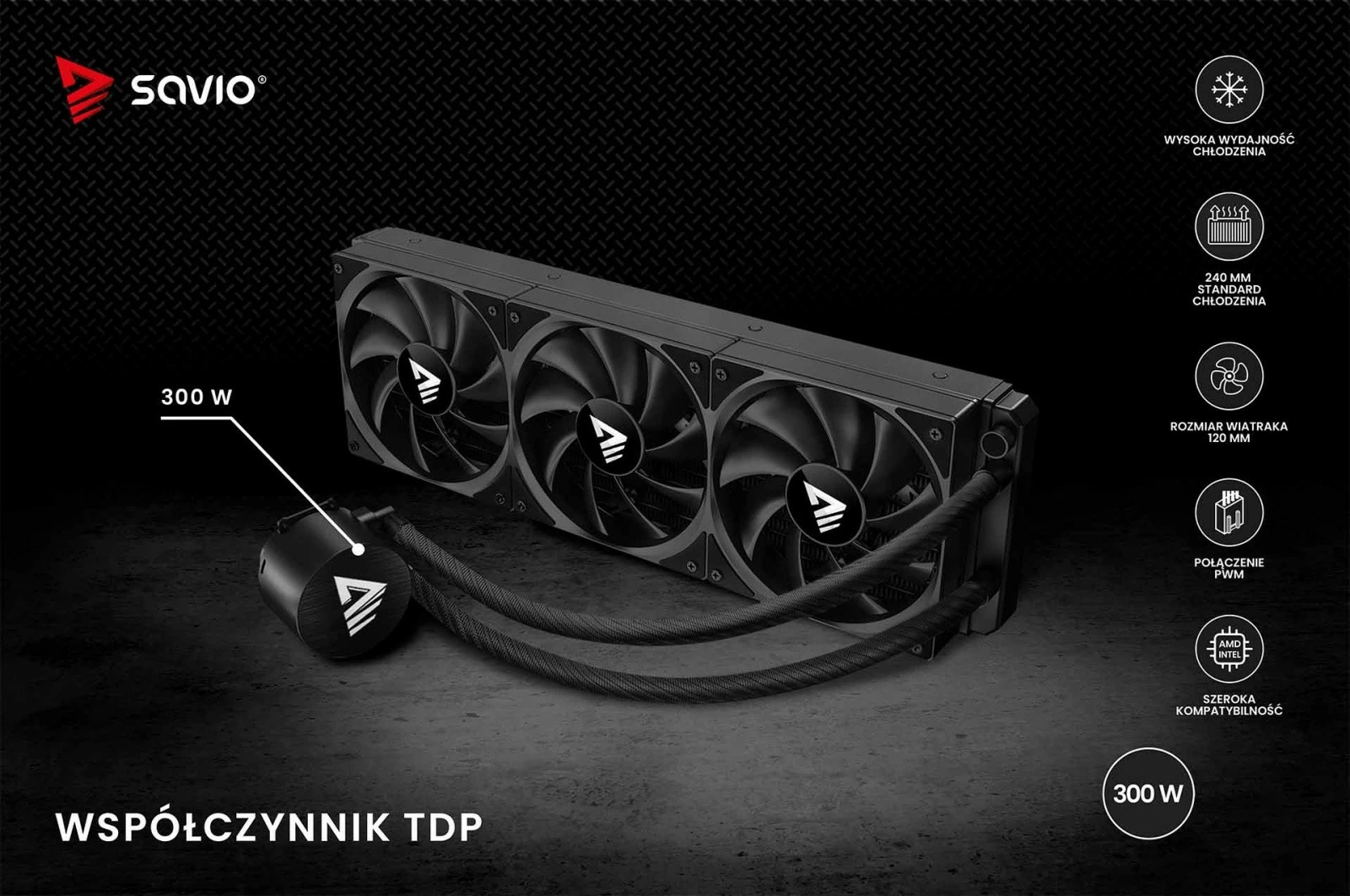 Ftohje uji për procesor, Savio NOX 360 mm, radiator 360 mm alumini, 3x 120 mm PWM, TDP 250 W, pa ndriçim