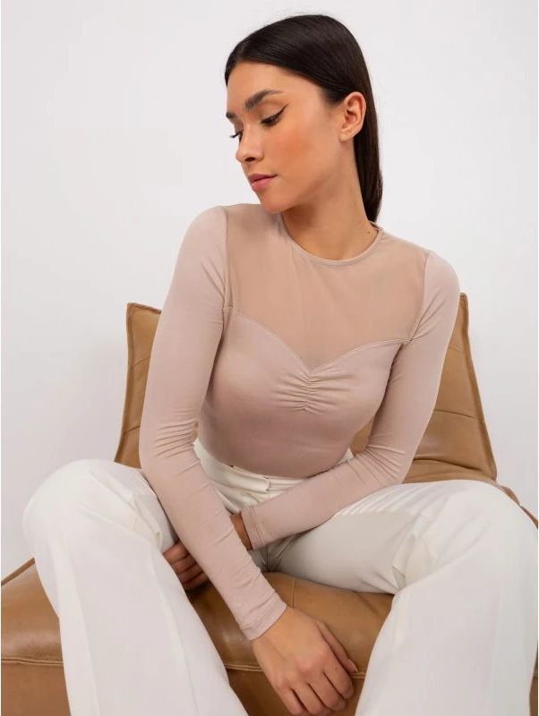 Bluzë rrjete BASIC FEEL GOOD, bezhë