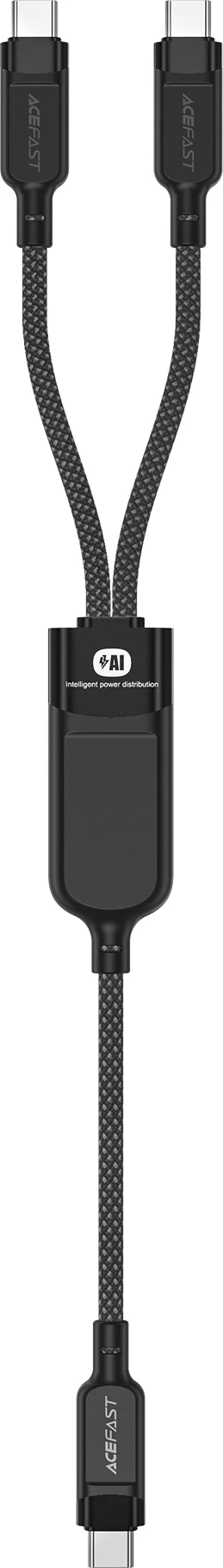 Kabllo Acefast C5-11 USB-C në USB-C 2në1, 1.2m, 100W, E zezë