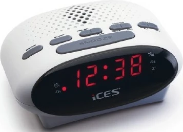 Radio me orë Lenco ICR-210, LED display, FM radio, bardhë