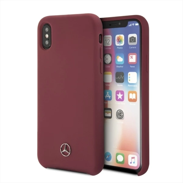 Mbështjellës Mercedes Silicone Line për iPhone X/XS, Kuq