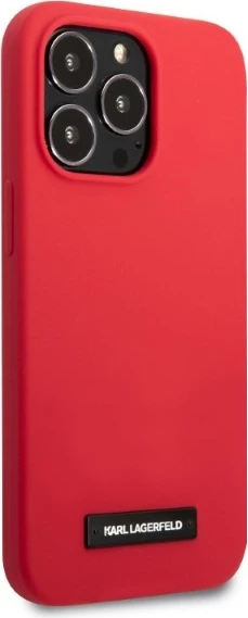 Mbështjellës Karl Lagerfeld Silicone Plaque për iPhone 13/13 Pro, 6.1", e kuqe