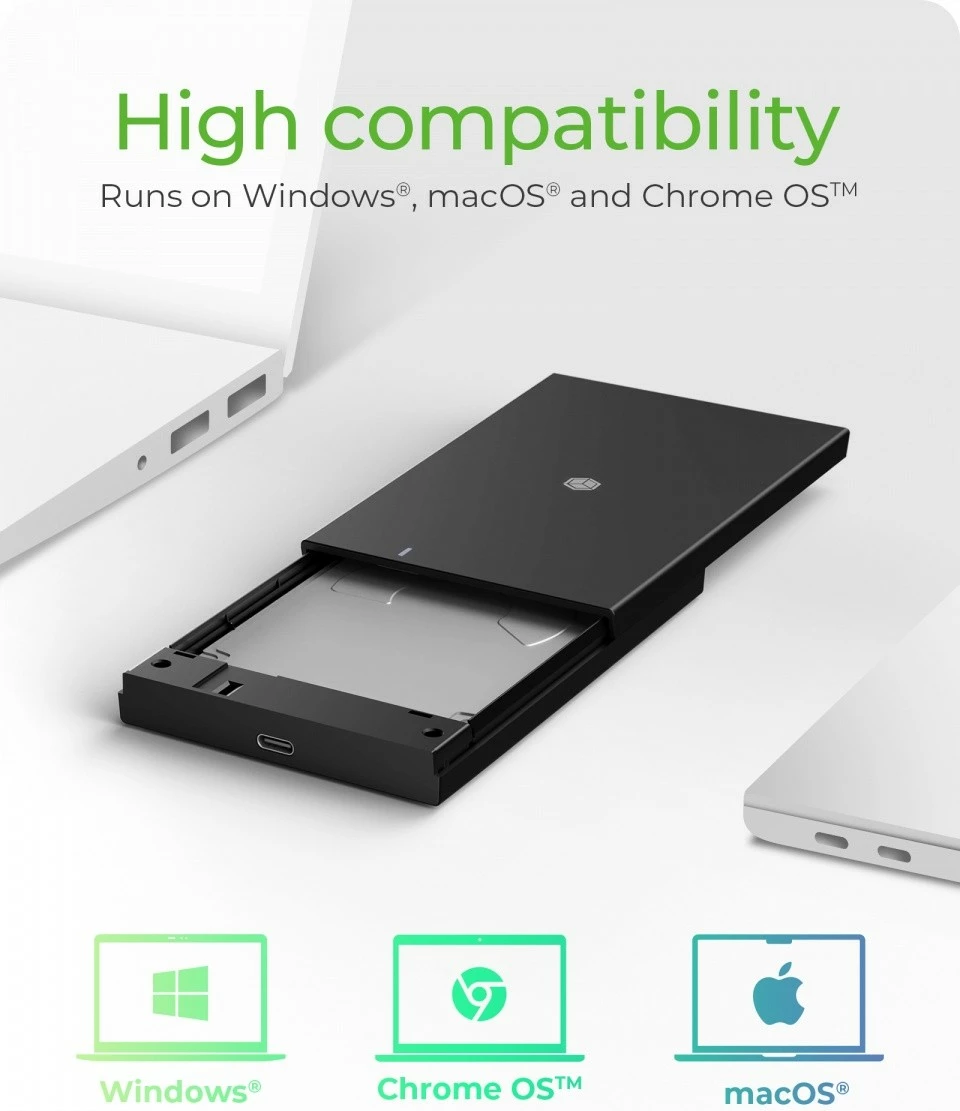 Kasë e jashtme IcyBox IB-200T-C3 për SSD/HDD 2.5", USB 3.2 Gen 1, e zezë