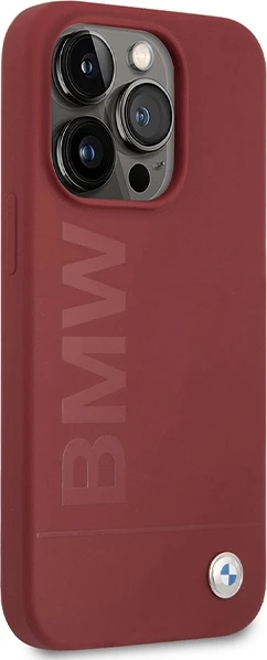 Mbështjellës BMW Silicone Big Logo MagSafe për iPhone 15 Pro, i kuq