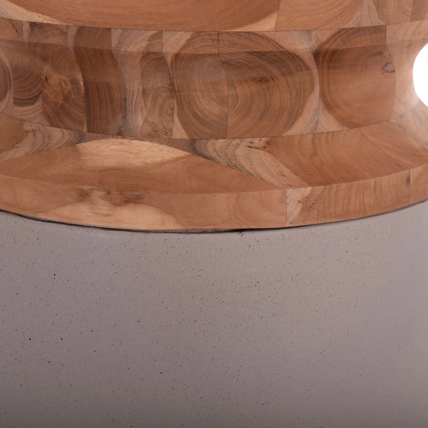 Vazo dekorative dyshemeje LINTER, fibër-cement, ngjyrë gri mat, buzë dru tik, Φ34x60cm