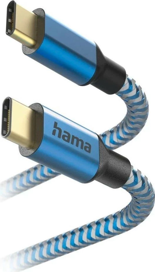 Kabëll USB-C në USB-C Hama Reflected 1.5m, kaltër