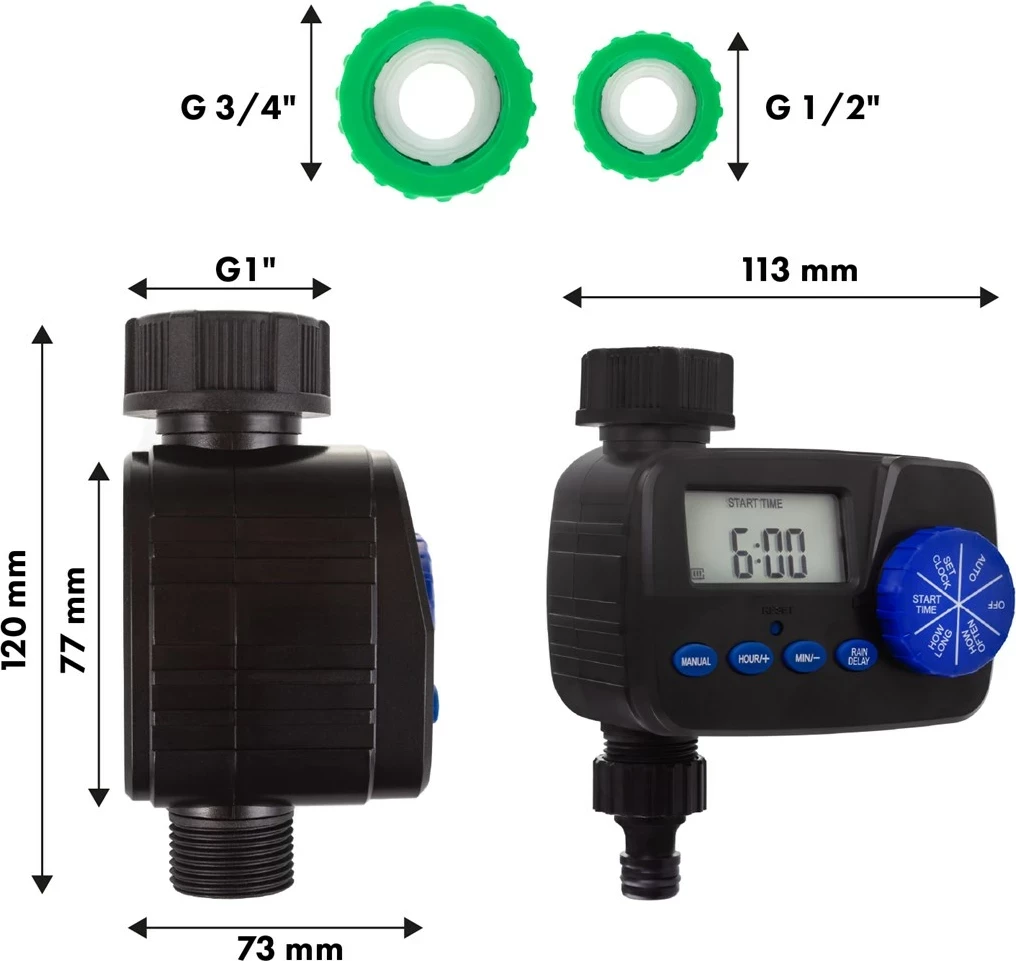 Kontrollues elektronik ujitje GreenBlue GB390, IP55, i zi