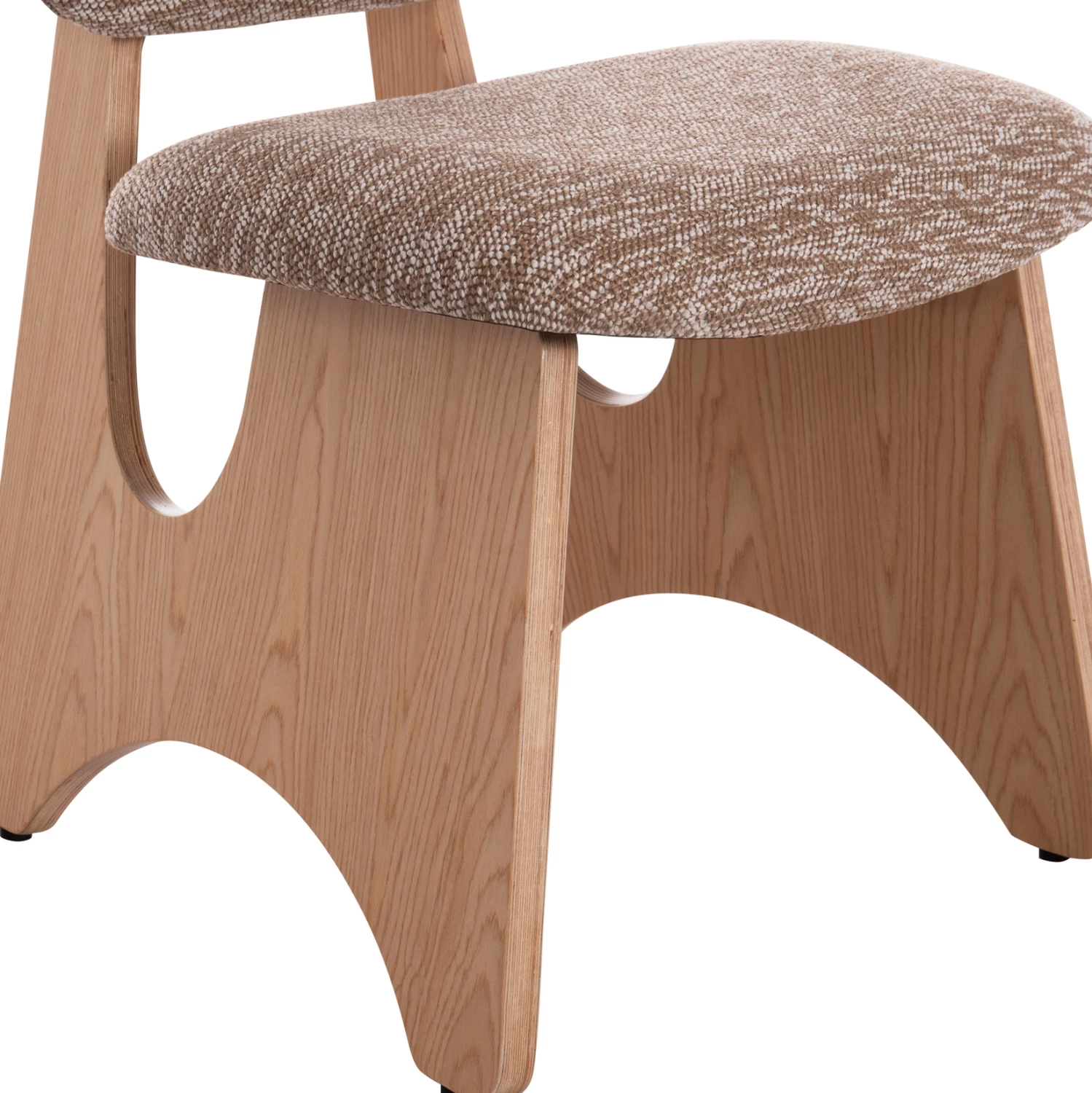 Karrige ngrënieje BELLISI, stof kafe, këmbë dru lisi, FH18248.01, set 2 copë, 53x56x78cm