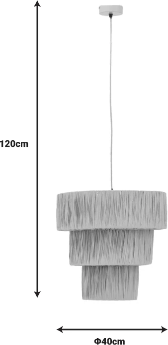 Llambë tavani Bombe Inart E27 natyrale D40x120cm