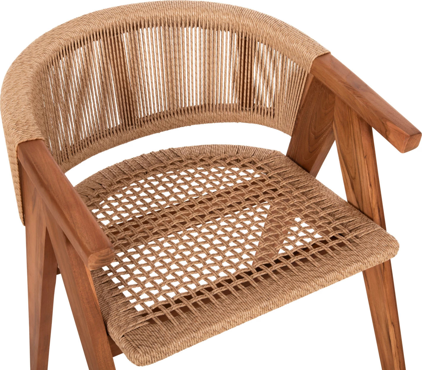 Karrige ngrënieje BRANN, dru tik natyral, litar sintetik, 62x58x77cm