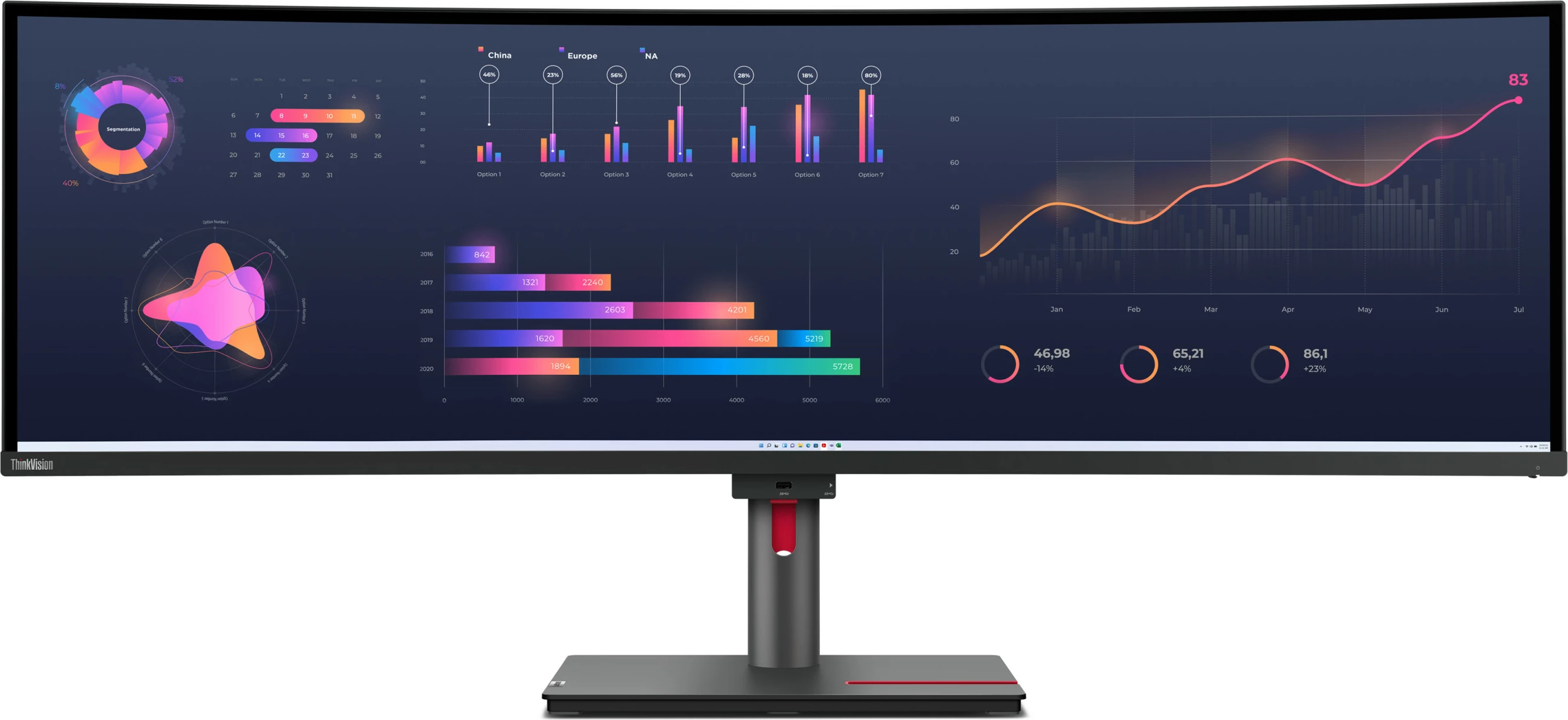 Monitor Lenovo ThinkVision P49w-30, 49", DQHD, LED, Raven Black