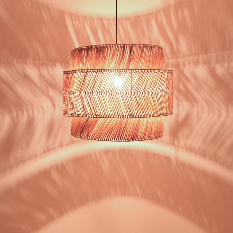 Llambë tavani Zeniole Inart abaca, ngjyrë natyrale, D60x50cm