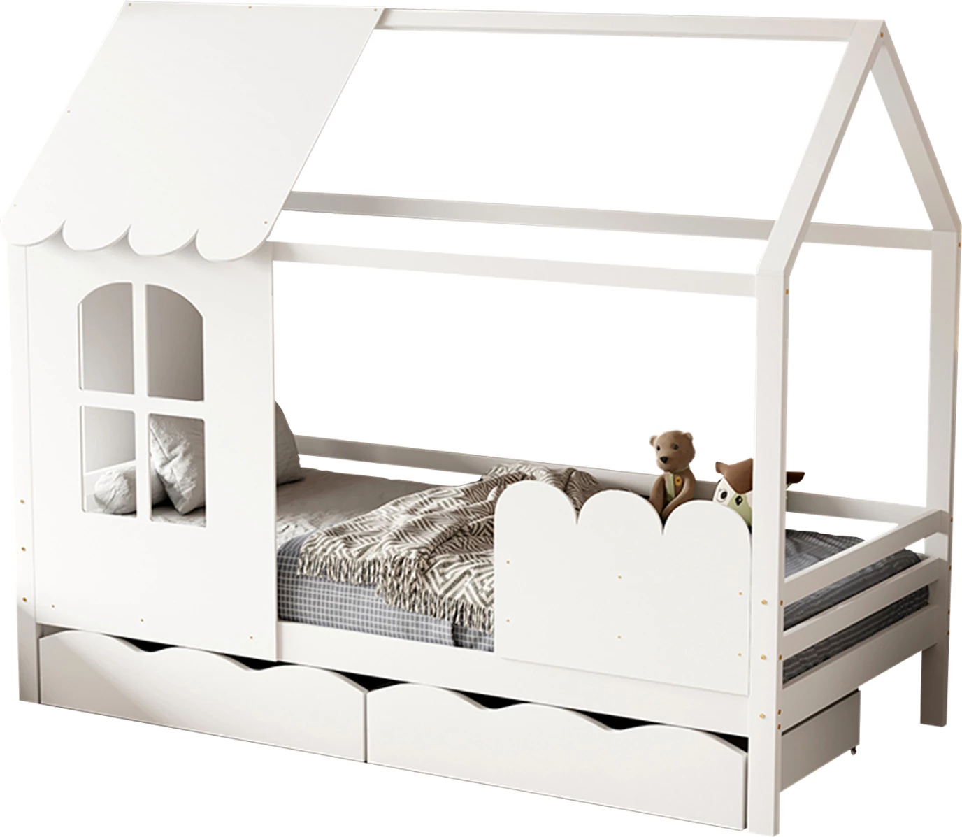 Krevat për fëmijë Montessori Domer FH710.03, i bardhë