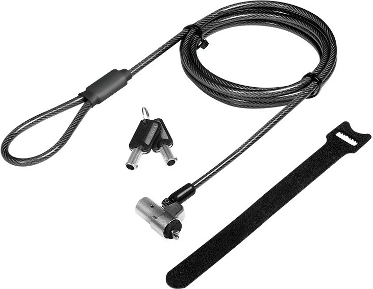 Kabllo sigurie për laptop LogiLink Noble Lock NBS012, e zezë/argjend
