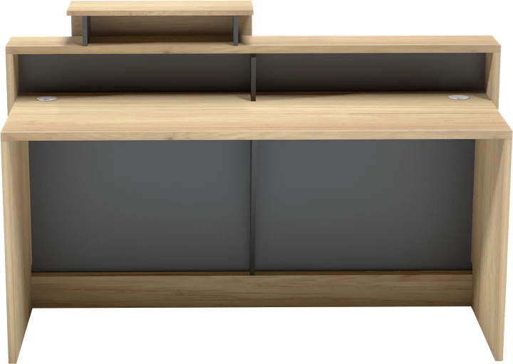 Banak recepsioni Lotus, ngjyrë natyrale-antracit, 160x60x105cm