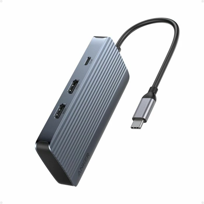 Hub USB-C ANKER A8374 7-në-1, HDMI 4K@60Hz, PD 100W, 10 Gbps, SD/microSD, gri