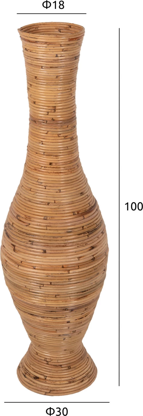 Vazo dekorative për dysheme, rattan natyral, FH7852, Φ30x100H cm