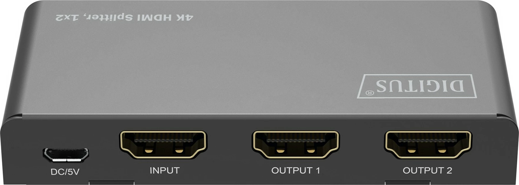 Splitter HDMI Digitus 4K, 1x2, HDMI, 2x HDMI, 3840 x 2160 pixels, Gri, Metal