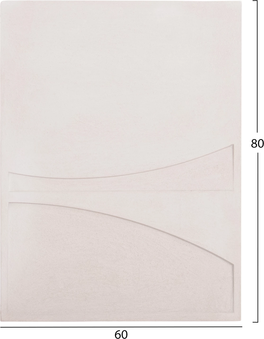 Panel dekorativ për mur, seri Santorini, MDF, ngjyrë e bardhë e zbehtë, FH4510, 60x4x80 cm