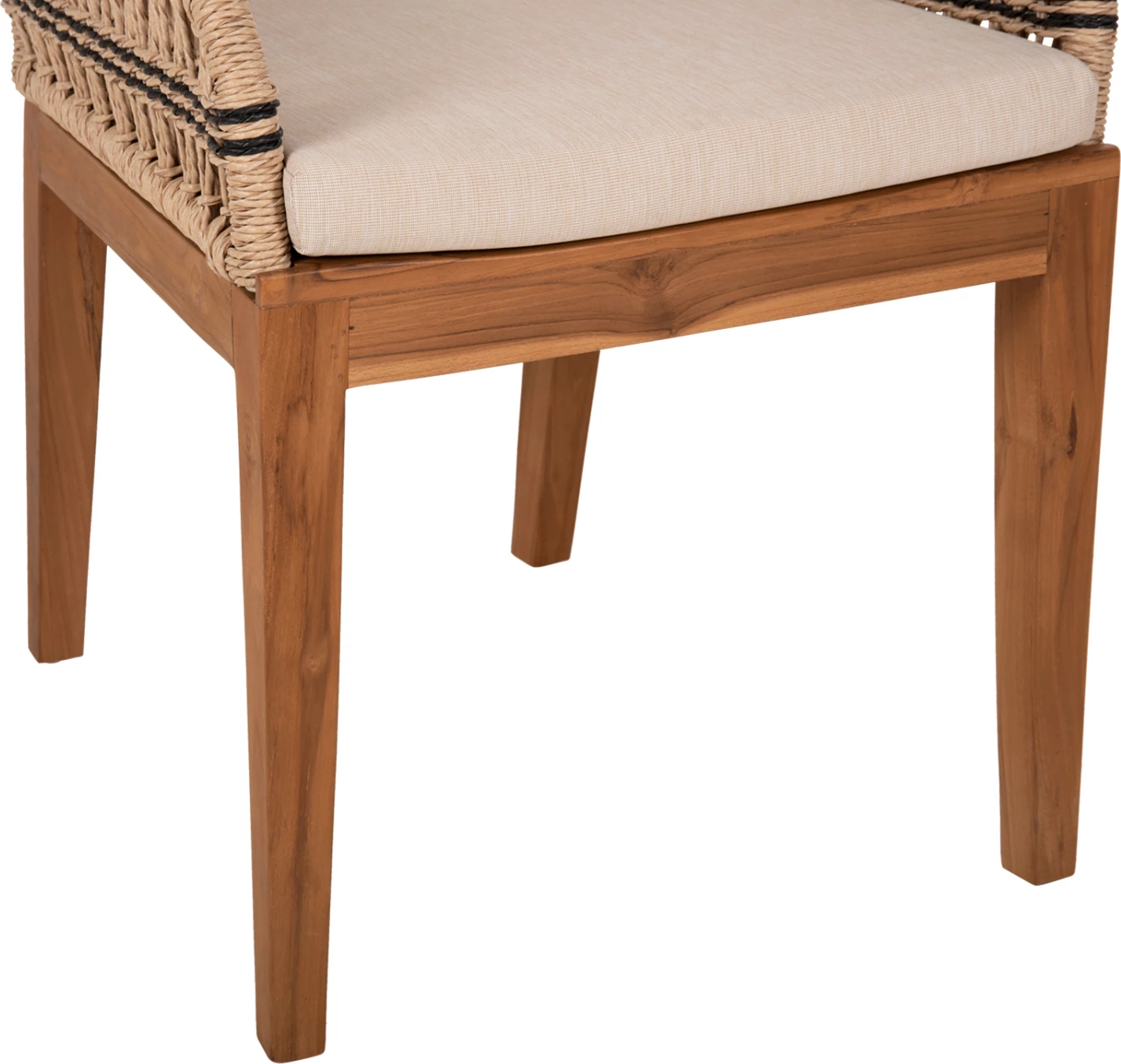 Karrige me krahë STARDOM, dru tik dhe litar, ngjyrë natyrale me detaje antraciti, FH9760.02, 57x65x83cm