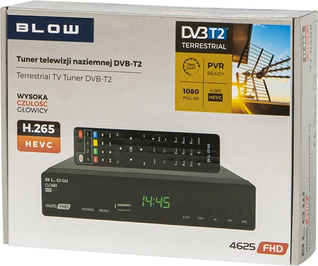 Dekoder TV tuner BLOW 4625FHD, DVB-T2, H.265 HEVC, i zi