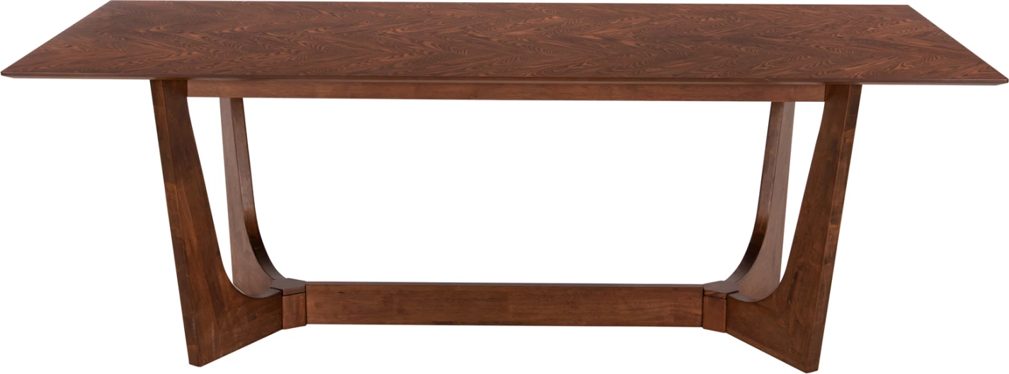 Tavolinë ngrënieje RIMER, MDF me furnir druri frashëri, ngjyrë arre, 220x100x75H cm