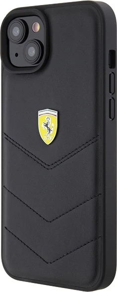 Mbështjellës Ferrari FEHCP15MRDUK për iPhone 15 Plus 6.7", hardcase, lëkurë natyrale, e zezë