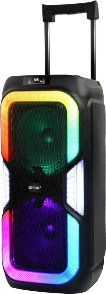 Sistem audio karaoke Bluetooth PRIME3 APS91, me 2 mikrofonë pa tela, LED, i zi