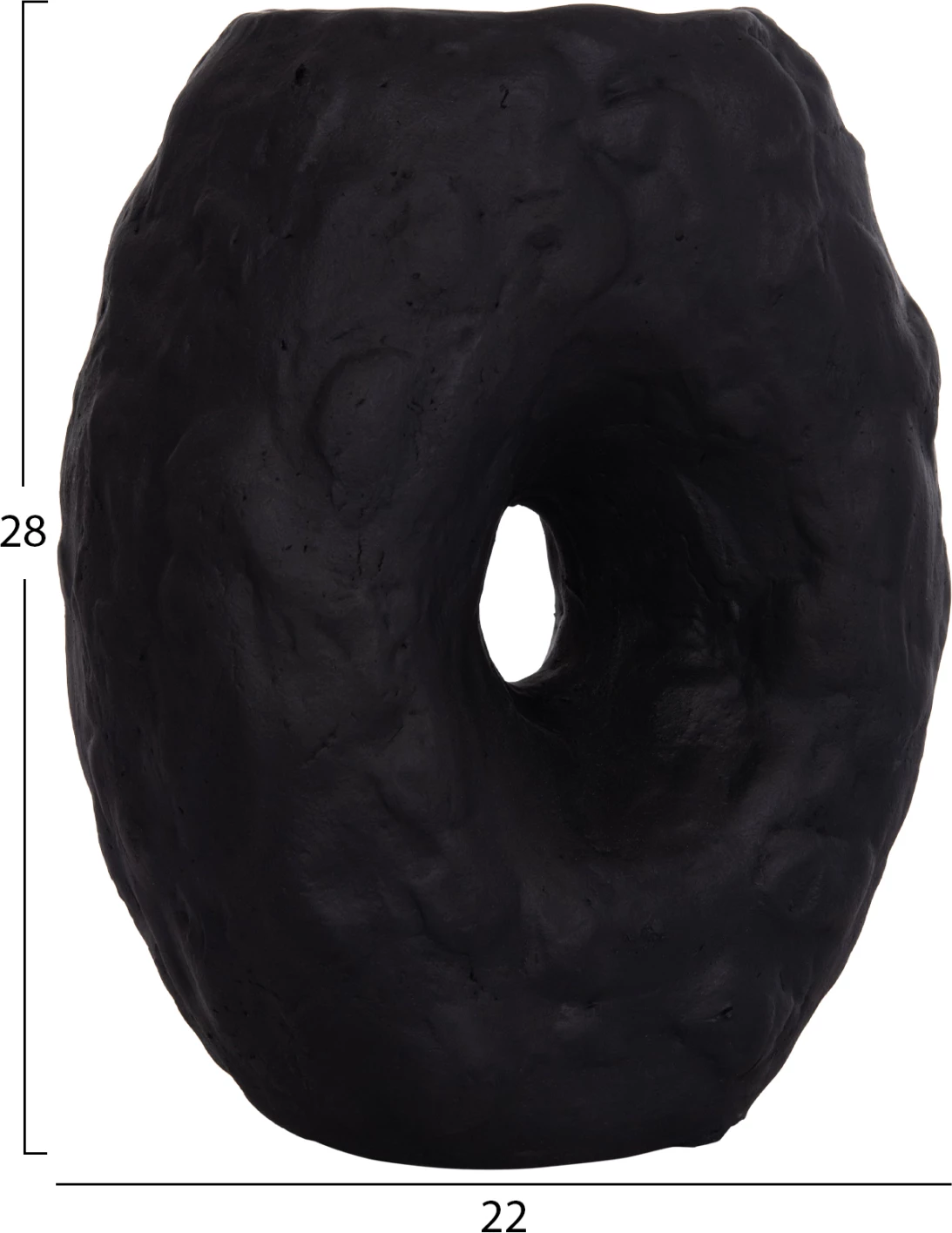 Vazo dekorative tavoline NAMENTIS, terrakotë, ngjyrë e zezë, FH4673.01S, 22x13x28cm