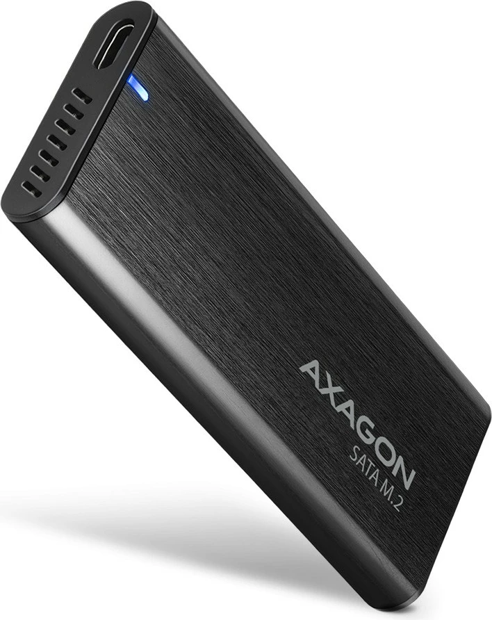 Kasë e jashtme AXAGON EEM2-SBC për SSD M.2 SATA, USB-C 3.2 Gen 2, Alumini, E zezë