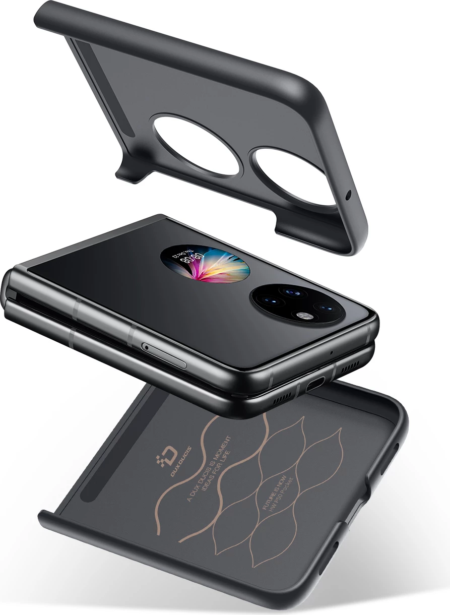 Mbështjellës Dux Ducis Fino për Huawei P50 Pocket, najlon, e zezë