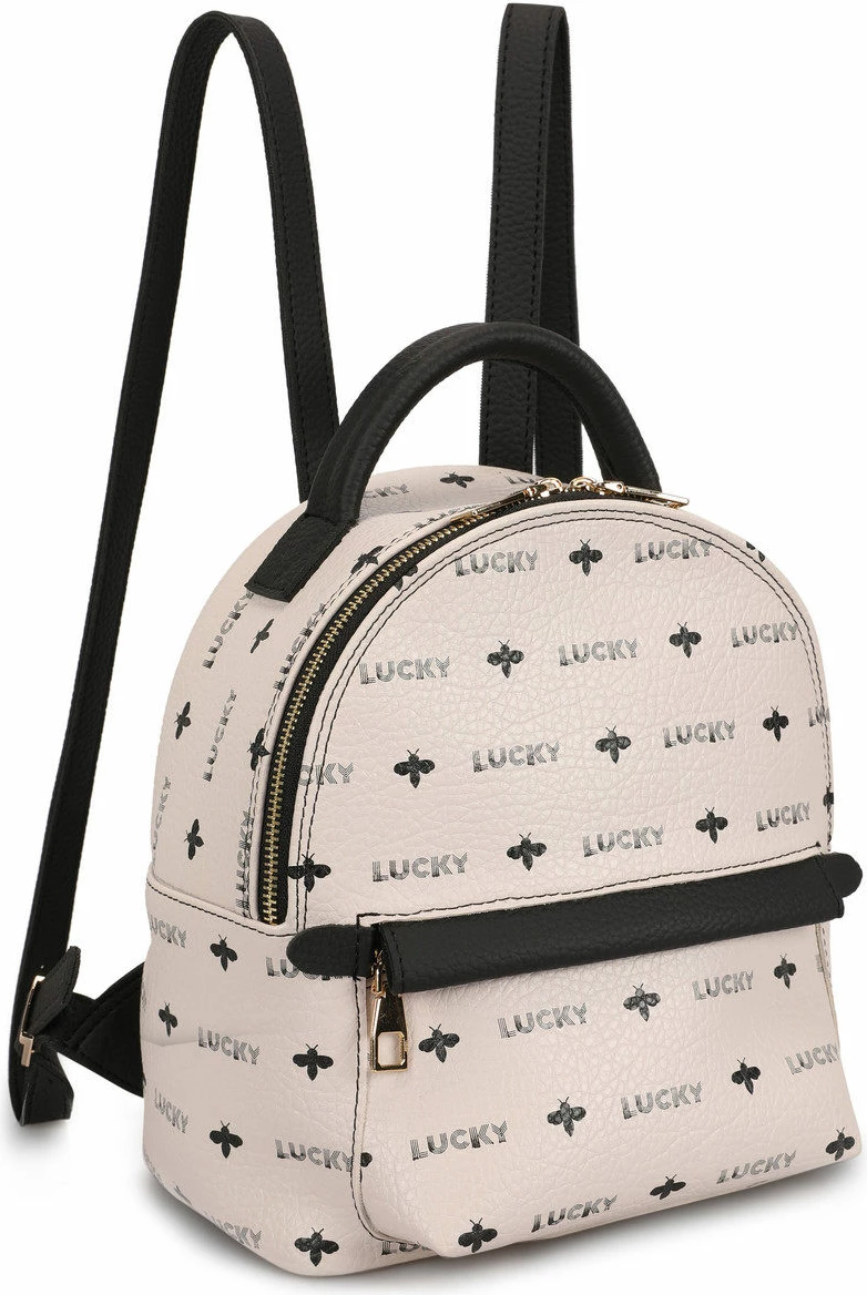 Çantë shpine Lucky Bees, krem e zezë, 338