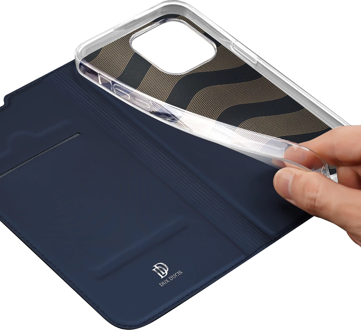 Mbështjellës Dux Ducis Skin Pro për iPhone 14 Pro, me kapak, Kaltër