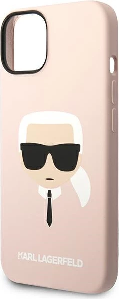 Mbështjellës Karl Lagerfeld KLHMP14MSLKHLP për iPhone 14 Plus 6.7", silikon, rozë e hapur, MagSafe
