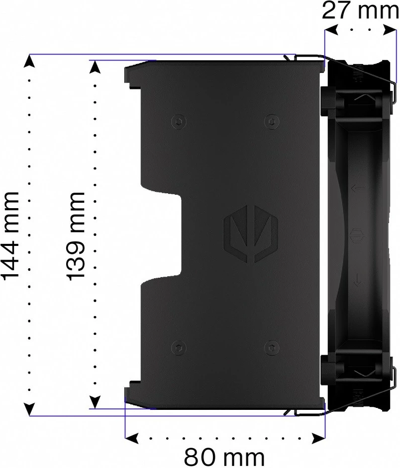 Ftohës CPU Endorfy Fortis 5 Black EY3A013, 140 mm, i zi