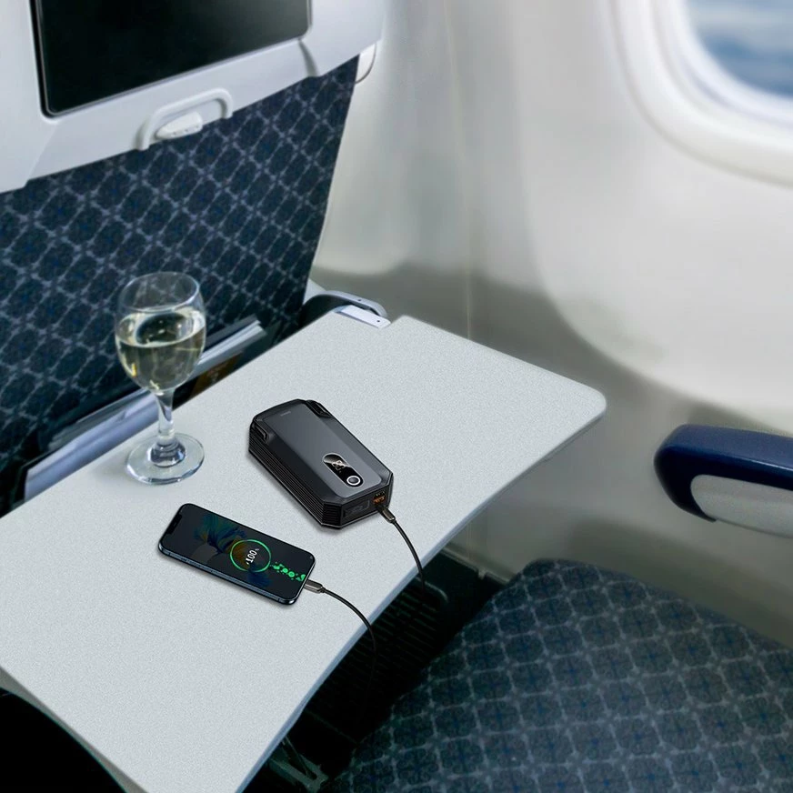 Jump starter Baseus CGNL020001, powerbank 20000mAh, 12V, 2000A, me kabllo krokodili, e zezë