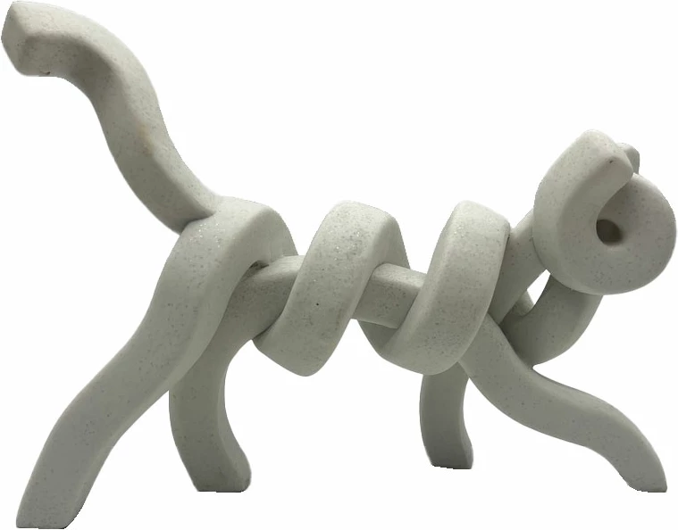 Dekor mace Belma, polirezine, e bardhë, 30x8x22cm