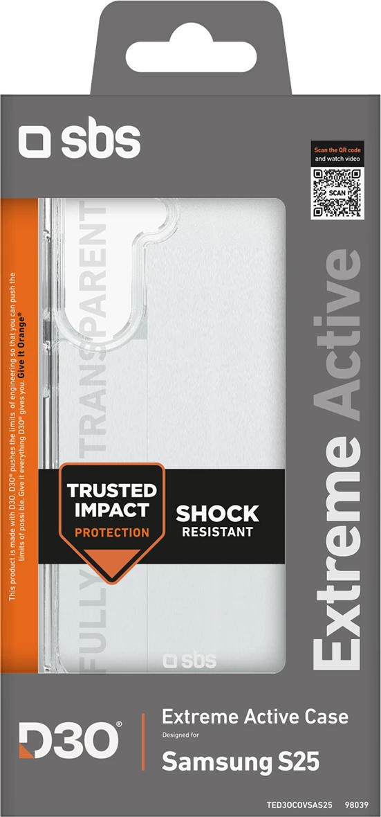 Mbështjellës SBS D3O për Samsung Galaxy S25, Transparent