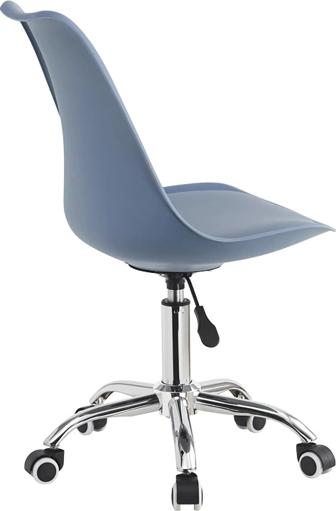 Karrige zyre Gaston II, PP-PU, ngjyrë kaltër e çelët, 48x57x77-90cm