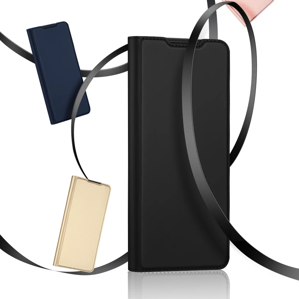 Mbështjellës Dux Ducis Skin Pro për Samsung Galaxy S22+, lëkurë ekologjike, me xhep, me qëndrim, ari