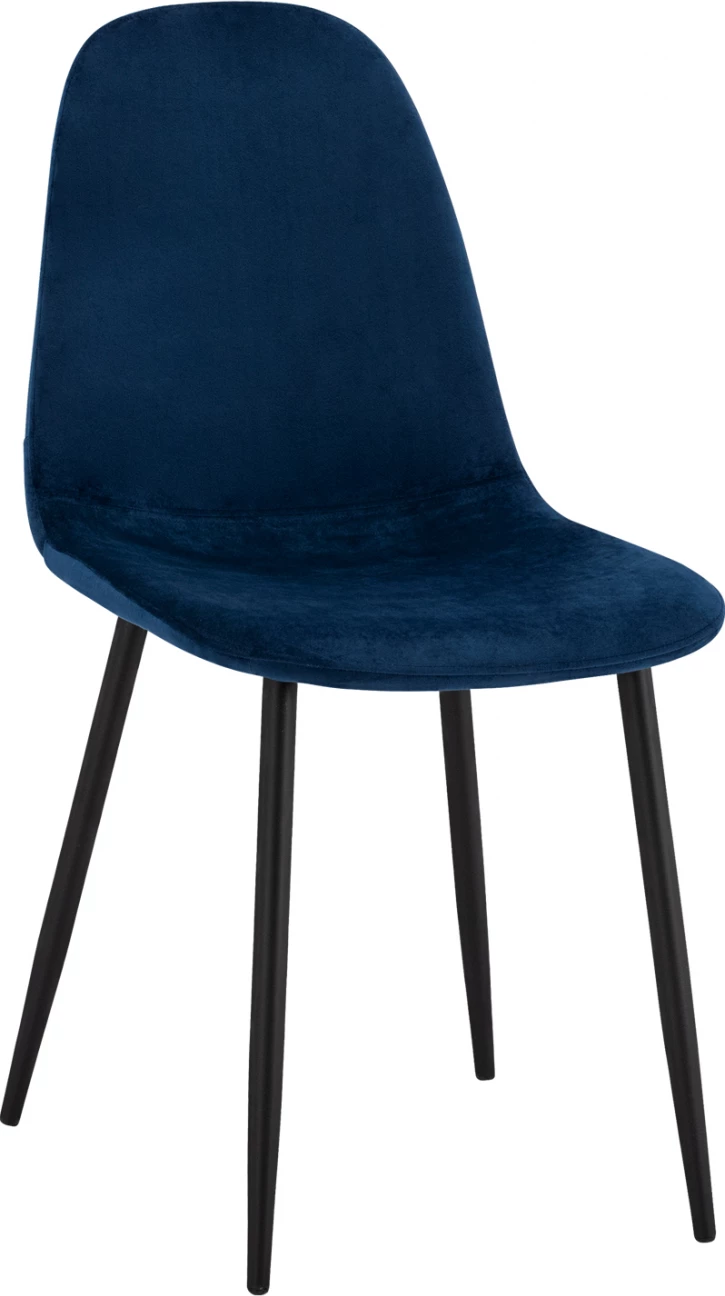 Karrige Leonardo Velvet Blu me Këmbë Metalike FH00100.08 43x54x88 cm., set prej 4 copë