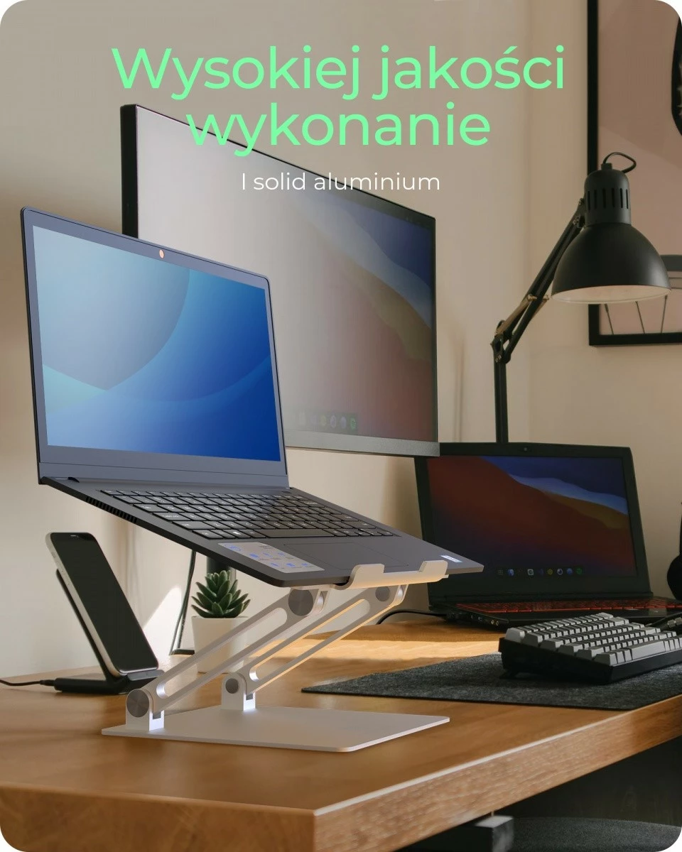 Mbajtëse laptopi IcyBox IB-NH300, deri 17", alumini, argjendtë