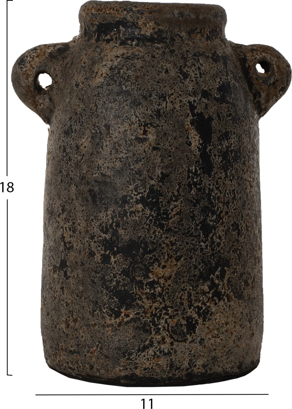 Vazo dekorative 3 copë, gri antike, terrakota, FH7710