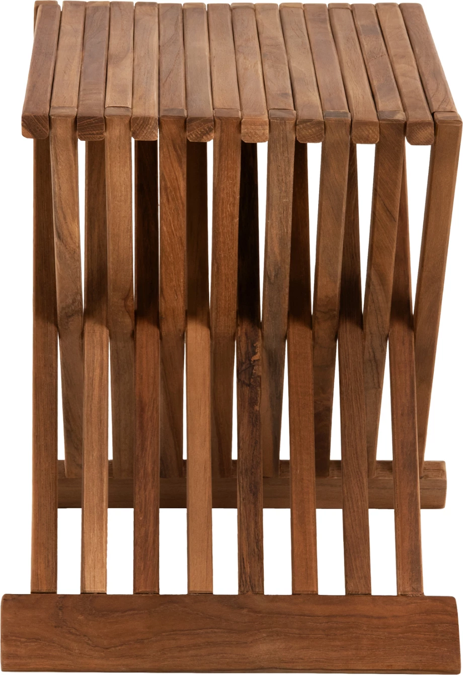 Tavolinë anësore e palosshme, dru tik, ngjyrë natyrale, FH7896, 40x33x45 cm