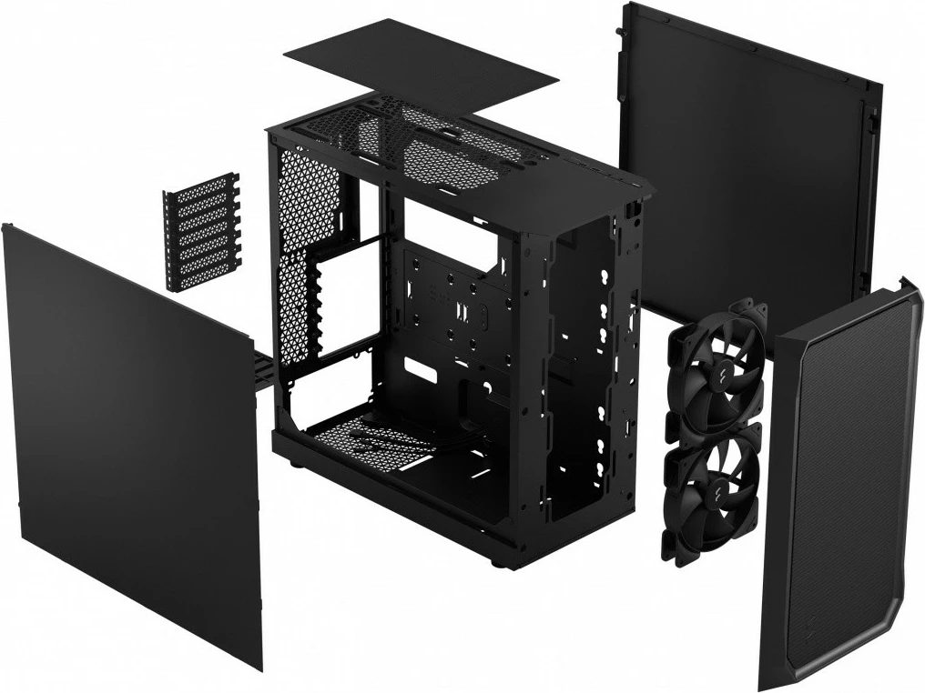 Kasë Fractal Design Focus 2, Midi Tower, ATX/Micro ATX/Mini ITX, e zezë