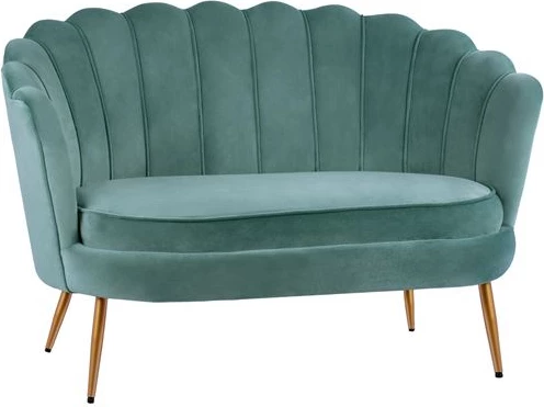 Divan 2 vendësh Coquille FH8627.07 ngjyrë kikiriku me këmbë ari 130x77x83cm