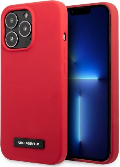 Mbështjellës Karl Lagerfeld Silicone Plaque për iPhone 13/13 Pro, 6.1", e kuqe